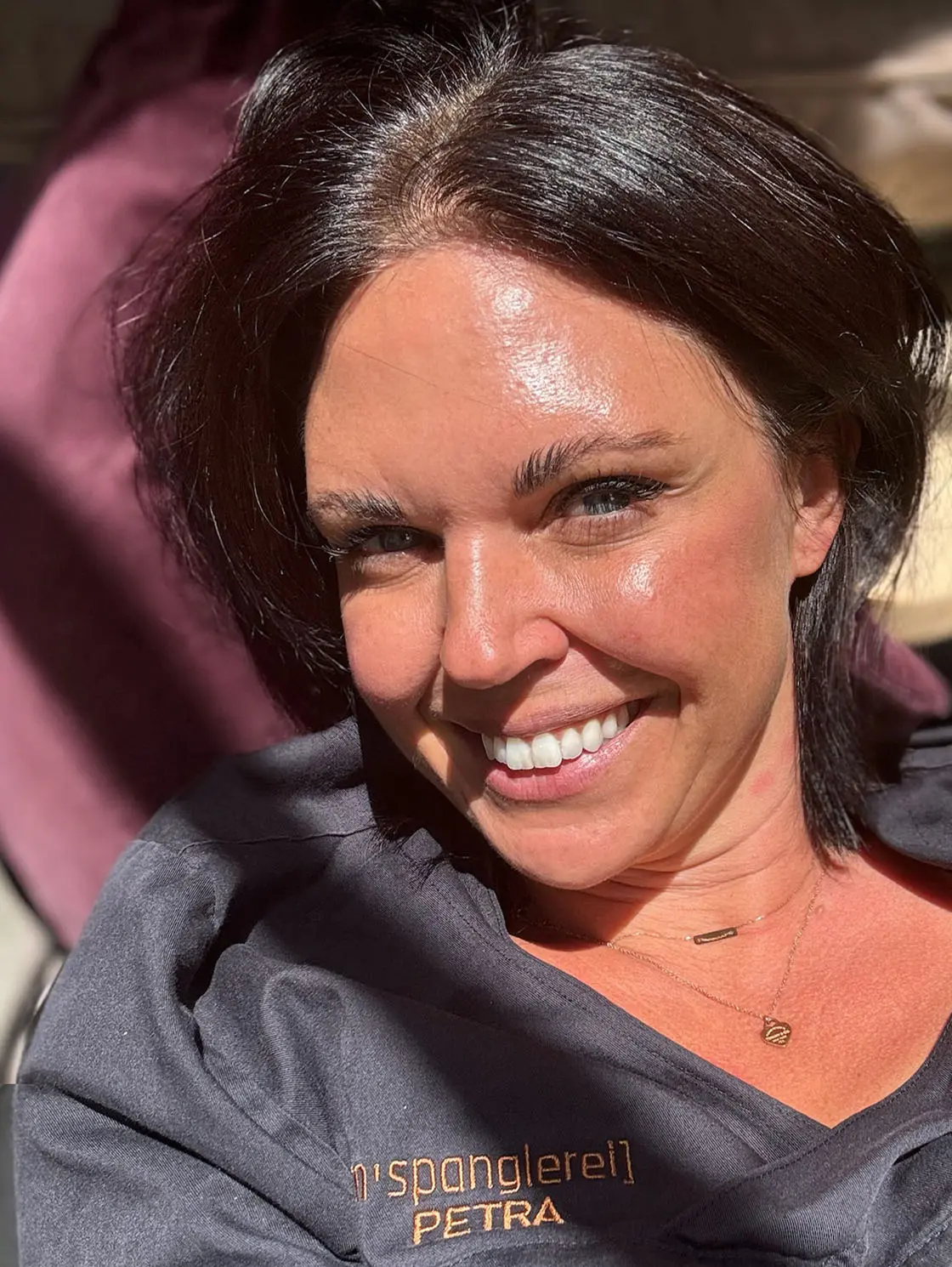 Dr. Petra Sophie Volz mit fotzn'spanglerei Textilie